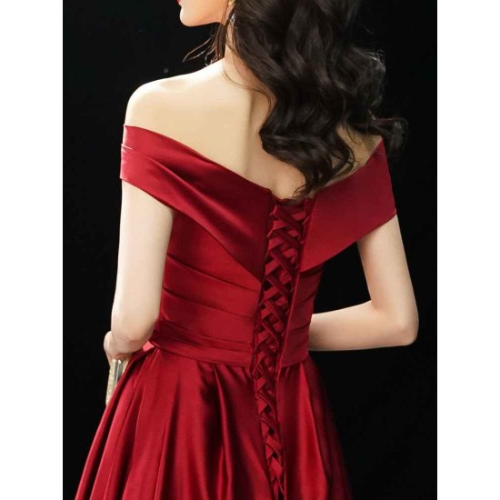 Glamorous Evening Dresses Off The Shoulder evening dress Long Satin Maxi Dresses