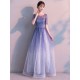 Glamorous Long Evening Dresses Ombre Tulle Sequin Half Sleeve Formal Evening Dress