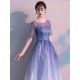 Glamorous Long Evening Dresses Ombre Tulle Sequin Half Sleeve Formal Evening Dress
