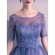 Glamorous Long Evening Dresses Ombre Tulle Sequin Half Sleeve Formal Evening Dress