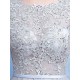 Glamorous Silver evening dress Tulle Backless Party Dress Lace Applique A Line Occasion Dress With Train