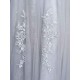 Glamorous Silver evening dress Tulle Backless Party Dress Lace Applique A Line Occasion Dress With Train