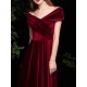 Modern Evening Dress A Line V Neck Matte Satin Floor Length Pleated Social Party Dresses