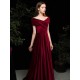 Modern Evening Dress A Line V Neck Matte Satin Floor Length Pleated Social Party Dresses