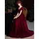 Modern Evening Dress A Line V Neck Matte Satin Floor Length Pleated Social Party Dresses