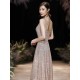 Modern Evening Dress A-Line Jewel Neck Floor-Length Sleeveless Zipper Sequined evening dress