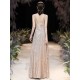 Modern Evening Dress A-Line Jewel Neck Floor-Length Sleeveless Zipper Sequined evening dress