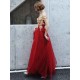 Modern Evening Dress A-Line Bateau Neck Tulle Floor-Length Sequins Sequined Dress