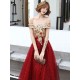 Modern Evening Dress A-Line Bateau Neck Tulle Floor-Length Sequins Sequined Dress