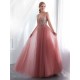 Modern Evening Dresses Cameo Pinkv Neck Beading A Line Formal Evening Dress With Train