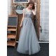 Stunning evening dress V Neck A Line Sleeveless Floor Length Wedding Guest Dresses