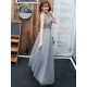 Stunning evening dress V Neck A Line Sleeveless Floor Length Wedding Guest Dresses