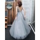 Stunning evening dress V Neck A Line Sleeveless Floor Length Wedding Guest Dresses