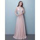 Stunning Evening Dresses Long Soft Pink Satin Evening Dress Halter Beading Pleated Floor Length Formal Party Dress