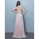 Stunning Evening Dresses Long Soft Pink Satin Evening Dress Halter Beading Pleated Floor Length Formal Party Dress