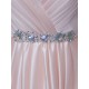 Stunning Evening Dresses Long Soft Pink Satin Evening Dress Halter Beading Pleated Floor Length Formal Party Dress