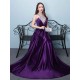 Stunning Evening Dresses Long Soft Pink Satin Evening Dress Halter Beading Pleated Floor Length Formal Party Dress