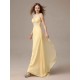 Stunning Evening Dresses Long Chiffon Daffodil Applique Beaded Evening Gown Back Design Sleeveless Formal Party Dresses With Train