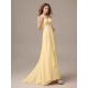 Stunning Evening Dresses Long Chiffon Daffodil Applique Beaded Evening Gown Back Design Sleeveless Formal Party Dresses With Train