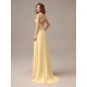 Stunning Evening Dresses Long Chiffon Daffodil Applique Beaded Evening Gown Back Design Sleeveless Formal Party Dresses With Train