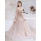 Stunning Evening Dress Nude Color A Line Bateau Neck Floor Length Sequins Formal Party Dresses Pageant Dress