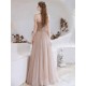 Stunning Evening Dress Nude Color A Line Bateau Neck Floor Length Sequins Formal Party Dresses Pageant Dress