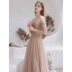 Stunning Evening Dress Nude Color A Line Bateau Neck Floor Length Sequins Formal Party Dresses Pageant Dress