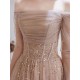 Stunning Evening Dress Nude Color A Line Bateau Neck Floor Length Sequins Formal Party Dresses Pageant Dress