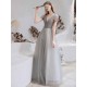 Stunning Evening Dress Light Grey A Line Bateau Neck Floor Length Social Party Dresses Pageant Dress