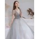 Stunning Evening Dress Light Grey A Line Bateau Neck Floor Length Social Party Dresses Pageant Dress