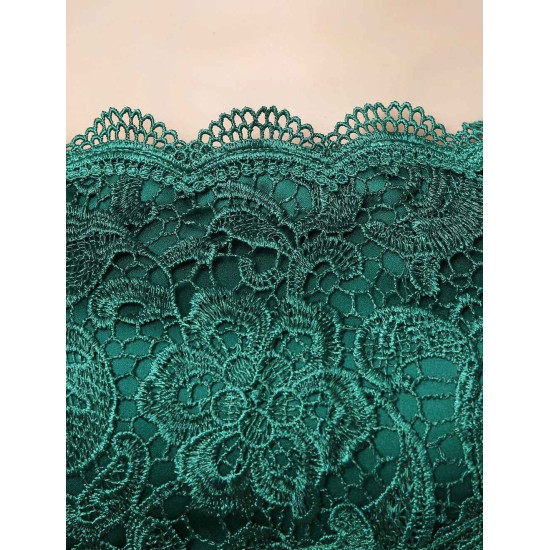 Stunning Lace Evening Dress Off The Shoulder Mermaid Party Dress Dark Green Half Sleeve Maxi Occasion Dress wedding guest dress