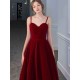 Stunning Evening Dress A Line Sweetheart Neck Velour Floor Length Pockets Formal Party Dresses