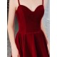 Stunning Evening Dress A Line Sweetheart Neck Velour Floor Length Pockets Formal Party Dresses