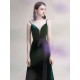Amazing Evening Dress A Line V Neck Velour Floor Length Sash Social Pageant Dresses