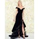 Amazing Evening Dress Mermaid Off-The-Shoulder Velour Ruffles Formal Split Party Dresses Gossip Gowns