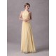 Amazing A-line Daffodil Lace Evening Dress with Keyhole Neck Floor-Length