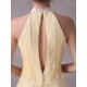 Amazing A-line Daffodil Lace Evening Dress with Keyhole Neck Floor-Length