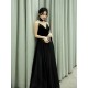 Amazing Evening Dress A-Line V-Neck Velour Floor-Length Spaghetti Straps evening dress