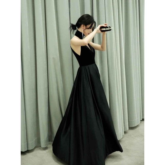 Amazing Evening Dress A-Line V-Neck Velour Floor-Length Spaghetti Straps evening dress