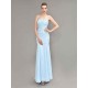 Amazing Mermaid Evening Dress Pastel Blue Strapless Party Dress Beaded Floor Length Chiffon evening dress