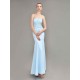 Amazing Mermaid Evening Dress Pastel Blue Strapless Party Dress Beaded Floor Length Chiffon evening dress