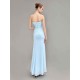 Amazing Mermaid Evening Dress Pastel Blue Strapless Party Dress Beaded Floor Length Chiffon evening dress