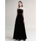 Amazing Evening Dress A-Line Strapless Velour Floor-Length Sash evening dress