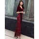 Amazing Evening Dress Sheath V Neck Velour Floor Length Sash Social Party Dresses