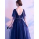 Amazing Evening Dress A Line V Neck Matte Satin Floor Length Sequins Formal Party Dresses