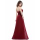 Amazing Long Evening Dress Burgundy Halter Party Dress Chiffon Sweetheart Draping A Line Maxi Evening Gown wedding guest dress
