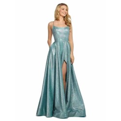 Amazing Customize Evening Dress A-Line Polyester Sweep Criss-Cross Formal Party Dresses Backless Polyester Pageant Dress