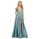 Amazing Customize Evening Dress A-Line Polyester Sweep Criss-Cross Formal Party Dresses Backless Polyester Pageant Dress