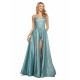 Amazing Customize Evening Dress A-Line Polyester Sweep Criss-Cross Formal Party Dresses Backless Polyester Pageant Dress