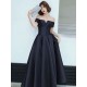 Amazing Evening Dress A-Line Bateau Neck Matte Satin Floor-Length Pleated Formal Party Dresses